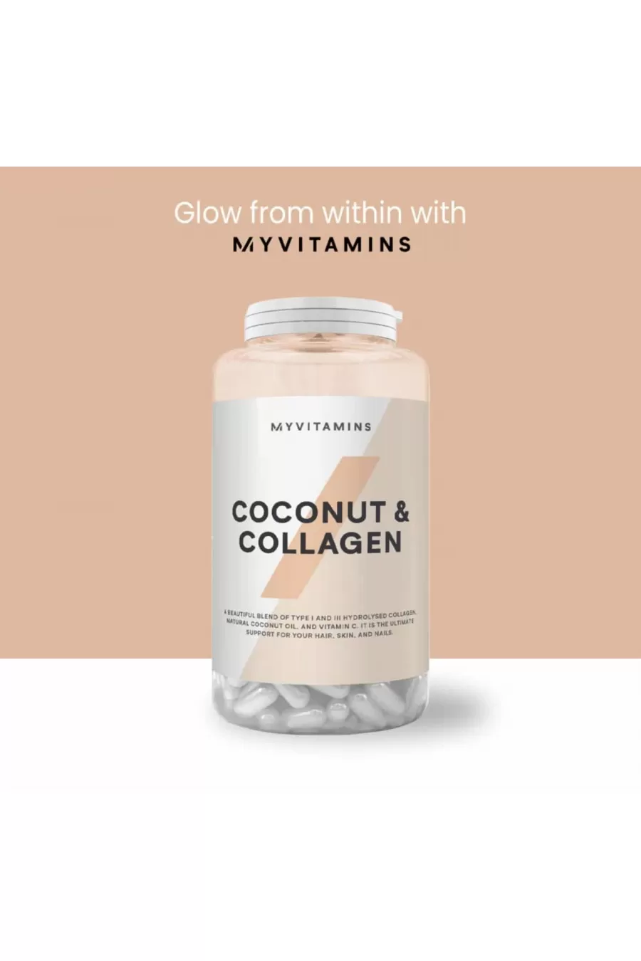 حاوی ویتامین C و کلاژن و روغن نارگیل ۶۰ عدد قرص مای ویتامین MYVITAMINS مکمل نارگیل و کلاژن