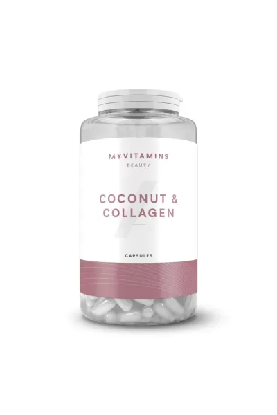 حاوی ویتامین C برای جذب بهتر کلاژن مای ویتامین MYVITAMINS مکمل ۱۸۰ تایی نارگیل و  کلاژن