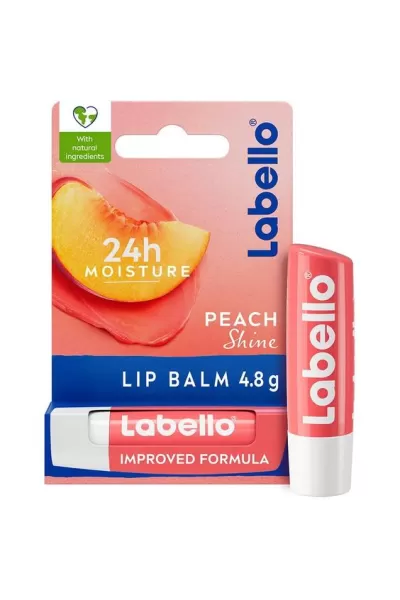 دارای-عصاره-و-رایحه-هلو-رفع-خشکی-و-ترک-خوردگی-لب-نرم-کننده-لب-مرطوب-کننده-پوست-درخشان-کننده-لب-ماندگاری-24-ساعته-جلوگیری-از-خشکی-لب-ها--تولید-آلمان-لابلو(نیوآ)-Labello(Nivea)-بالم-لب۲۴-ساعته-رایحه-هلو