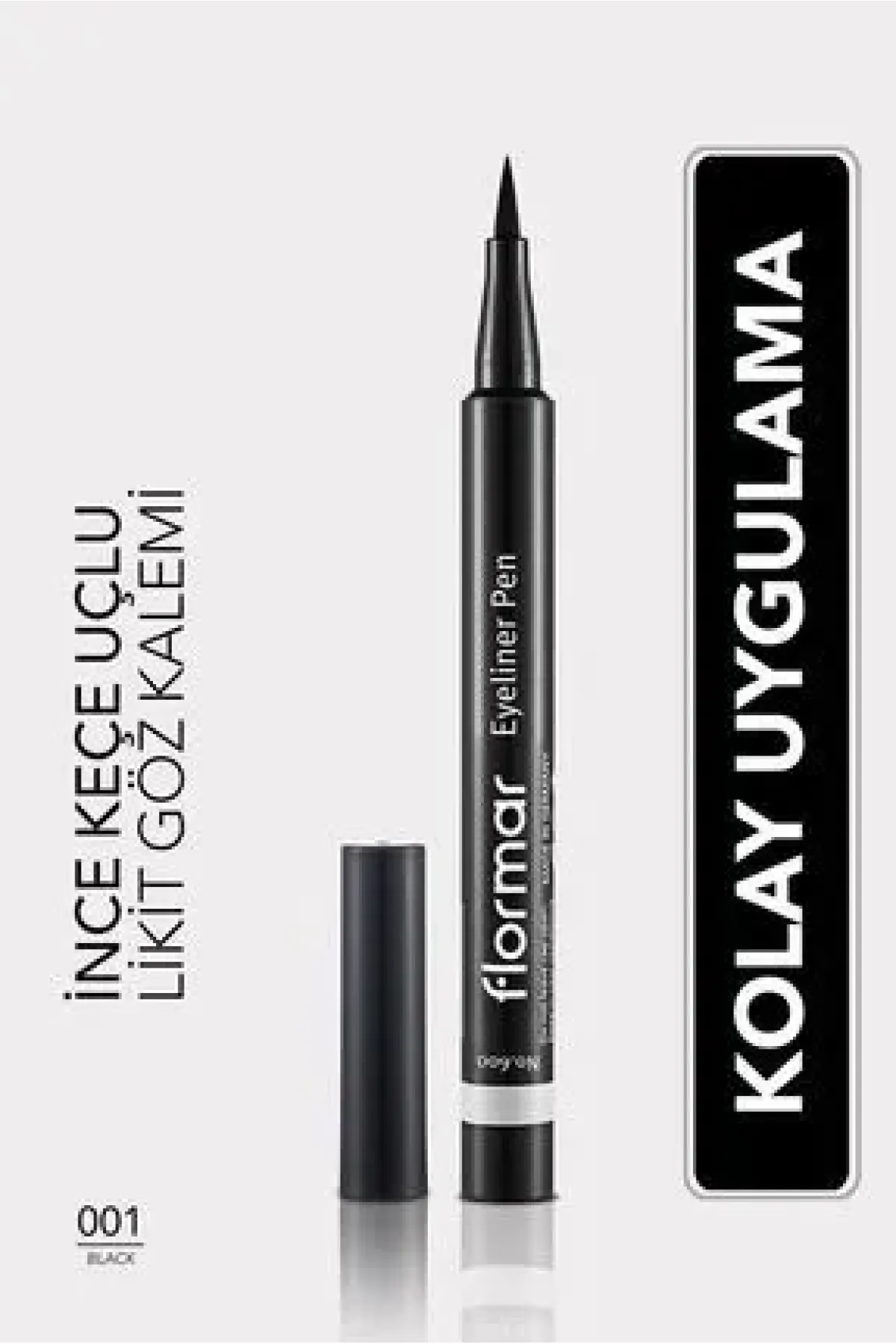 ماژیکی  دارای رنگدانه های غلیظ  دارای بافت نرم و سبک  دارای ماندگاری 12 ساعته  استفاده ی راحت  قابل شستشوی آسان  عدم ایجاد حساسیت فلورمار Flormar خط چشم ماژیکی Eyeliner Pen Black