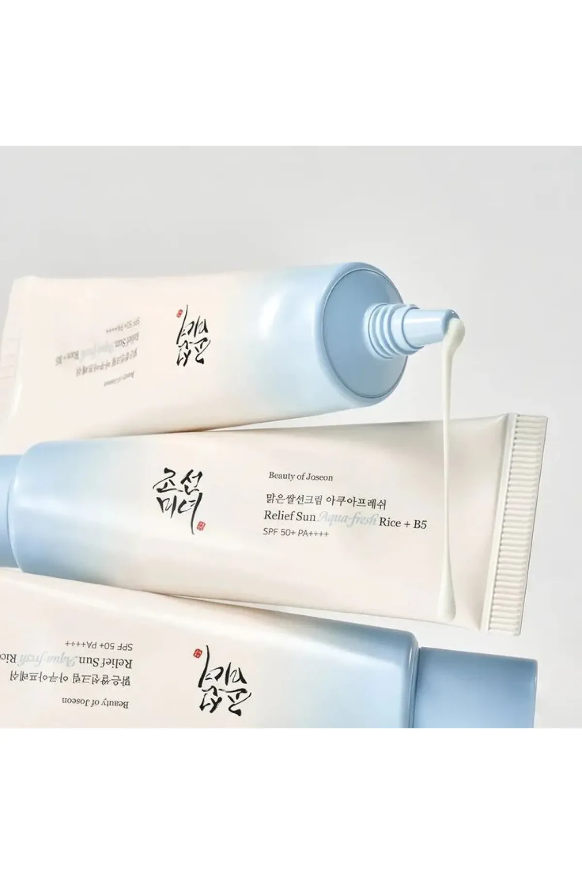 بافت بسیار سبک و زود جذب و فاقد چربی  حاوی ۷۷ درصد عصاره برنج  حاوی هیالورونیک اسید  دارای SPF+50 و PA++++  روشن کننده پوست  آبرسانی پوست  تقویت کننده سد دفاعی پوس بیوتی آف جوسان Beauty of Joseon ضد آفتاب آکوا فرش Aqua fresh