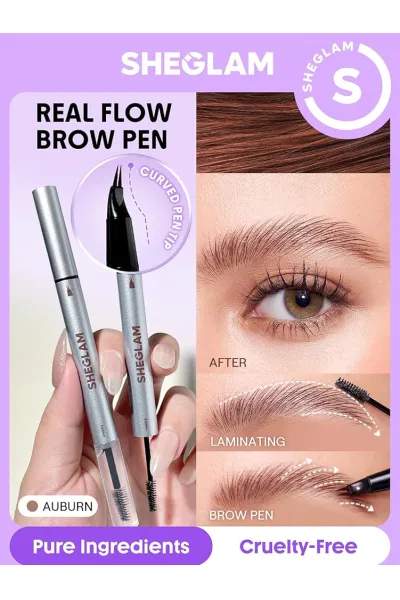 طراحی دوطرفه با نوک ماژیکی و برس لیفت‌کننده  جلوه طبیعی لمینت‌شده برای ابروها  بافت سبک و بدون ایجاد چسبندگی  ماندگاری بالا  ضدآب و مقاوم در برابر تعریق  مناسب برای فرم‌دهی و پر کردن نقاط خالی ابرو  قابل استفاده به تنهایی یا همراه با سایر محصولات ابرو شیگلم SHEGLAM هاشور و لمینت دوسر ابرو Auburn
