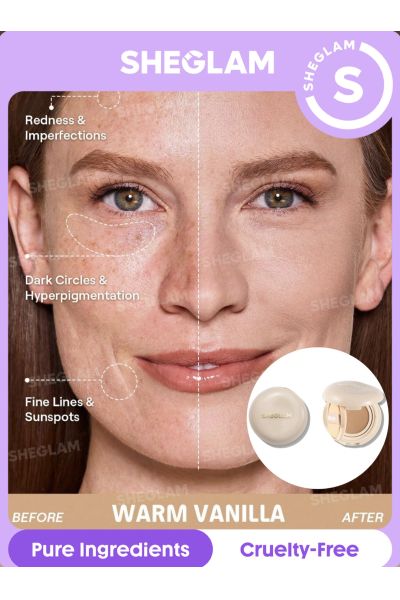 ماندگاری ۴۸ ساعته  • بافت سبک  • مناسب استفاده روزانه  • ضدآب  • مات شیگلم SHEGLAM کوشن کرم‌ پودر 48 ساعته Warm vanilla Lock & Go Long