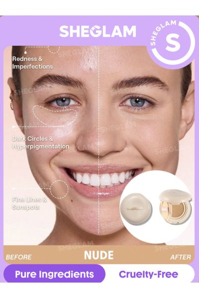 ماندگاری ۴۸ ساعته • بافت سبک • مناسب استفاده روزانه • ضدآب • مات شیگلم SHEGLAM کوشن کرم‌ پودر 48 ساعته نود Lock & Go Long