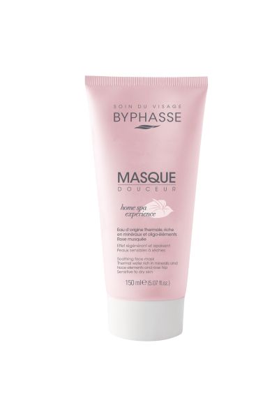 غنی شده با آب معدنی اوریجینال دارای اثر بازسازی کنندگی پوست قابل استفاده قبل از میکاپ مرطوب کننده و تسکین دهنده ایده آل برای پوست های خشک و حساس بایفاس BYPHASSE ماسک صورت  تسکین دهنده