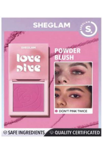 بافت پودری  بسیار سبک و ابریشمی دارای رنگدانه های غلیظ مات ماندگاری بالا بر روی پوست فاقد مواد حساسیت زا حفظ حالت طبیعی چهره پخش شدن راحت و یکدست پوشش دهی مناسب سازگار با انواع پوست فرمول گیاهی شیگلم SHEGLAM رژگونه مات و مخملی Don’t pick twice