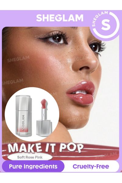درخشندگی کریستالی روی لب رایحه‌ی شیرینی‌های موردعلاقه رنگ نچرال روی لب آبرسانی عمیق لب تسکین لب و… شیگلم SHEGLAM برق لب شیشه‌ای ایر گلاس 119 MAKE IT POP