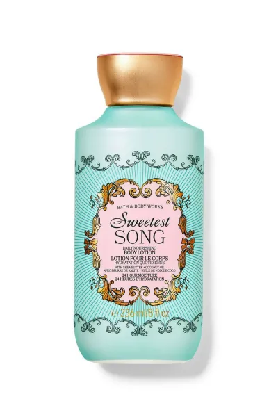 ه ترکیبی از گل‌های سفید  وانیل خامه‌ای و میوه‌های شیرین است. بث اند بادی Bath & Body Works لوسیون بدن سوییت سانگ