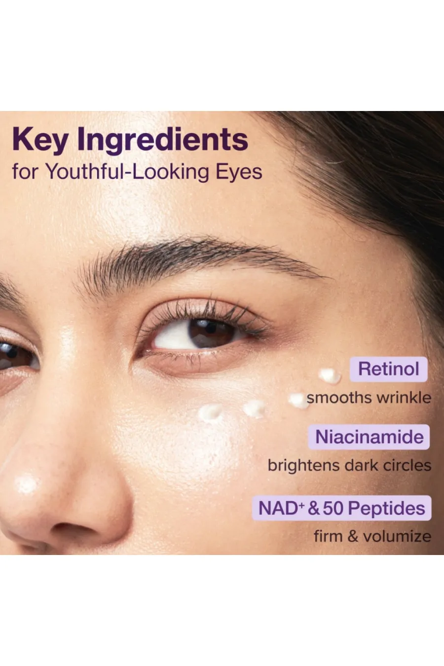 حاوی NAD+  رتینول و ۵۰ نوع پپتاید ضدچروک قوی و کمک به کاهش خطوط ریز اطراف چشم روشن‌کننده و رفع تیرگی دور چشم سفت‌کننده و لیفت‌کننده پوست اطراف چشم تحریک کلاژن‌سازی و بازسازی سلولی بافت سبک و جذب سریع بدون چسبندگی مناسب انواع پوست حتی پوست حساس نامبوزین Numbuzin کرم دور چشم نامبوزین شماره ۹ با رتینول و پپتاید NAD+ Retinol VolumeTox