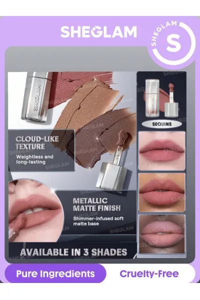 قابل-استفاده-روی-رژ-لب-یا-به-تنهایی-دارای-شاین-حجم-دهنده-و-براق-کننده-شیگلم-SHEGLAM-گلیتر-مایع-لب‌-رنگ-صورتی-کالباسی-SEQUINS