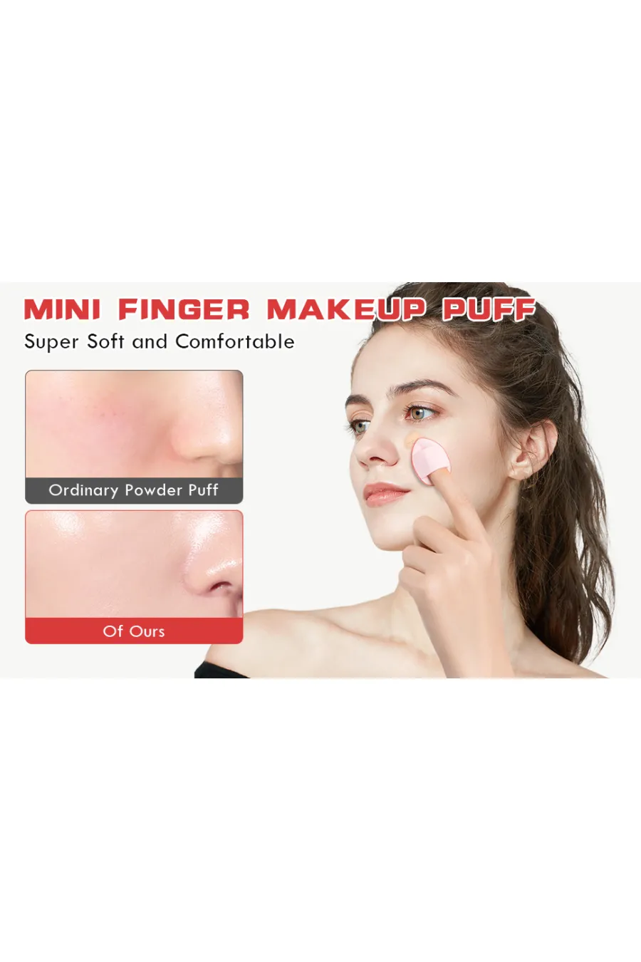قابل استفاده ب صورت خیس و خشک بیوتی Beauty پک‌ ۱۲ عددی بلندر انگشتی Mini finger puff