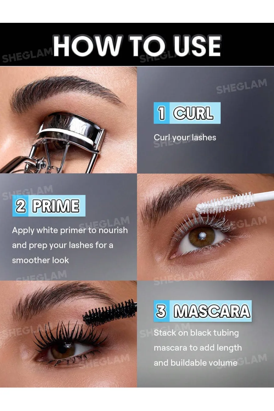 طراحی دوطرفه شامل پرایمر سفید و ریمل مشکی پرایمر مژه برای تقویت  آماده‌سازی و افزایش حجم مژه‌ها ریمل تیوبینگ (Tubing Formula) با پوشش‌دهی تک‌تک مژه‌ها افزایش طول و حجم بدون احساس سنگینی بدون ریزش و لک شدن زیر چشم مناسب هوای گرم و مرطوب قابل شستشو آسان فقط با آب گرم قابل استفاده جداگانه یا همراه هم ماندگاری بالا در طول روز مناسب استفاده روزانه و مهمانی شیگلم SHEGLAM ریمل حجم‌دهنده و پرایمر دوکاره One Primer & Tubing Volume