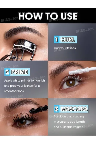 طراحی دوطرفه شامل پرایمر سفید و ریمل مشکی پرایمر مژه برای تقویت  آماده‌سازی و افزایش حجم مژه‌ها ریمل تیوبینگ (Tubing Formula) با پوشش‌دهی تک‌تک مژه‌ها افزایش طول و حجم بدون احساس سنگینی بدون ریزش و لک شدن زیر چشم مناسب هوای گرم و مرطوب قابل شستشو آسان فقط با آب گرم قابل استفاده جداگانه یا همراه هم ماندگاری بالا در طول روز مناسب استفاده روزانه و مهمانی شیگلم SHEGLAM ریمل حجم‌دهنده و پرایمر دوکاره One Primer & Tubing Volume