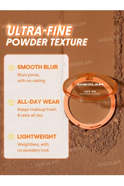 پودر فیکس فشرده شیگلم دارای SPF30 با فینیش مات و طبیعی تثبیت کننده آرایش جهت جلوگیری از اکسید شدن و تغییر رنگ آرایش کنترل کننده چربی پوست  کاهش براقیت پوست در طول روز دارای عملکرد Blur Effect برای محو کردن ظاهر منافذ و ناهمواری‌ بافت پوست شیگلم SHEGLAM پودر فیکس فشرده حاوی spf30 Cocoa loco