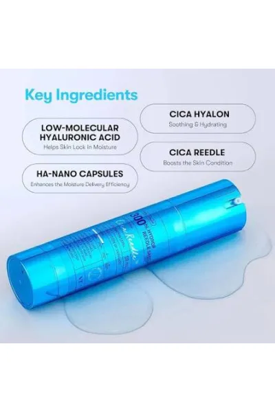 آبرسان قوی با هیالورونیک اسید کاهش التهاب و قرمزی پوست روشن‌کننده و یکنواخت‌کننده رنگ پوست ترمیم‌کننده و افزایش خاصیت ارتجاعی پوست حاوی تکنولوژی میکرونیدلینگ گیاهی برای جذب بهتر غیرچسبناک و جذب سریع مناسب برای انواع پوست ریدل شات REEDLE SHOT سرم آبرسان ریدل شات ۳۰۰ Hydrop Reedle Shot  300