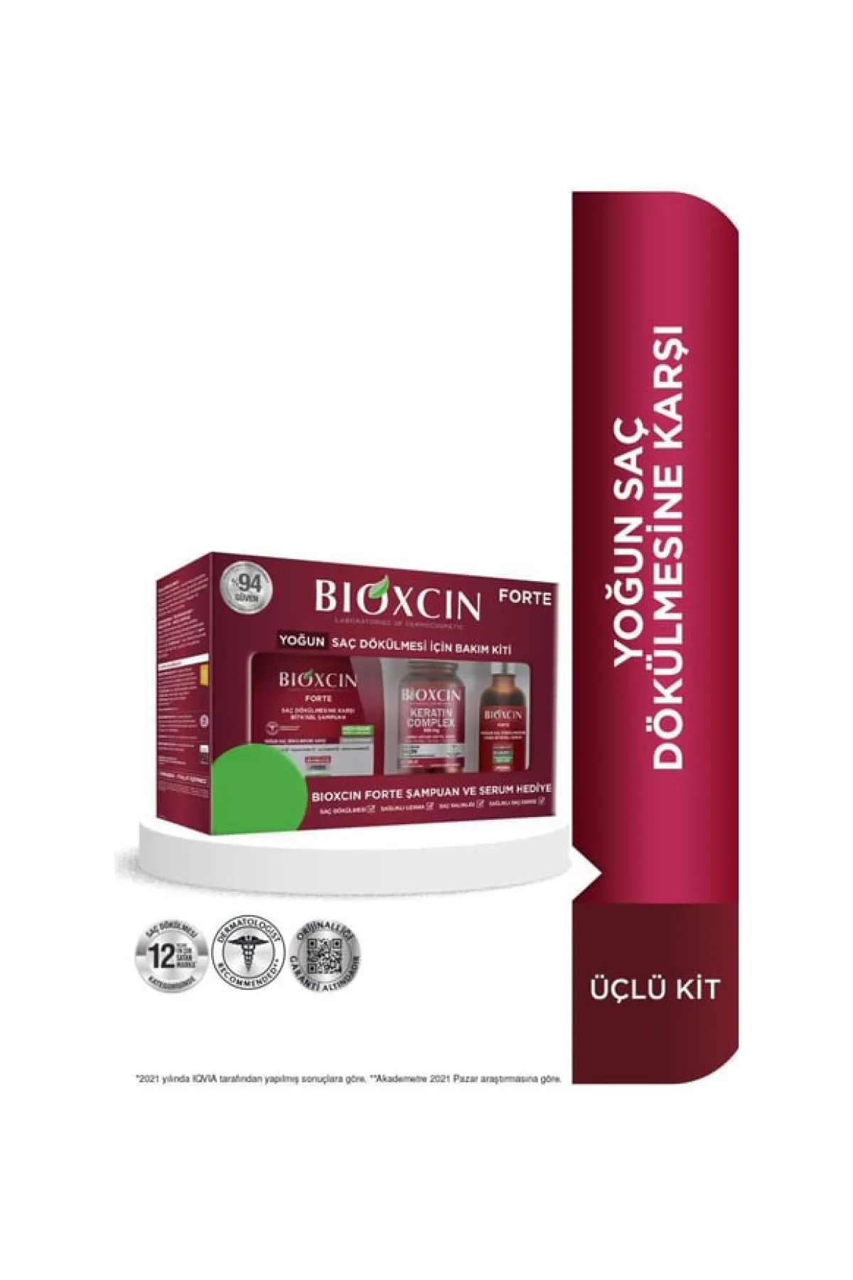 شامل شامپو سرم و قرص ۶۰ عددی ضد ریزش  بیوکسین BIOXCIN پک ۳ مرحله ای ضد ریزش مو