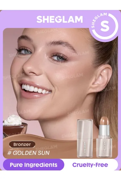 زیر استخوان گونه کناره‌های بینی خط فک بالای پیشانی شیگلم SHEGLAM کانتور استیکی دو کاره GOLDEN SUN