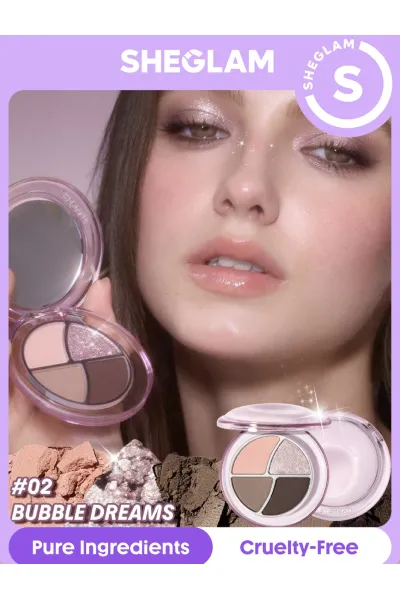 چهار-رنگ-کاربردی-و-جذاب-در-یک-پالت-کوچک-ترکیب-رنگ‌های-مات-و-شاین-برای-آرایش-روزانه-و-مجلسی-پیگمنت-بالا-و-ماندگاری-طولانی‌مدت-بدون-ریزش-بافت-سبک-و-نرم-که-به‌راحتی-روی-پلک-محو-می‌شود-طراحی-جمع‌وجور-و-قابل-حمل--مناسب-برای-کیف-یا-سفر-شیگلم-SHEGLAM-پالت-سایه-۴-رنگ-BUBBLE-DREAMS