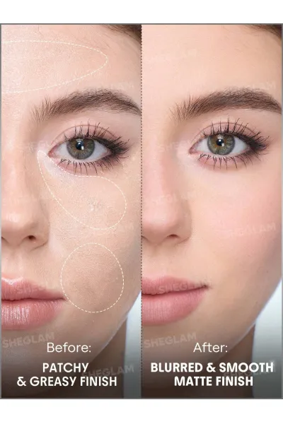 جذب فوری چربی اضافی پوست ایجاد جلوه‌ای مات  طبیعی و بدون حالت پودری محوکننده ظاهر منافذ و نواقص پوست (Blur Effect) تثبیت آرایش و مناسب برای تمدید میکاپ کمک به جلوگیری از جمع شدن آرایش در خطوط و ایجاد ظاهر خشک کنترل طولانی‌مدت چربی پوست بافت سبک و مناسب برای حمل در کیف آرایش شیگلم SHEGLAM بالم پودری تثبیت‌ کننده و مات‌ کننده آرایش Camera On Blurring