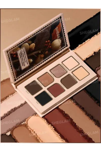 رنگبندی نود و کاربردی دارای 6 رنگ مات و 2 رنگ شاین مناسب برای استفاده روزمره و حرفه ای پیگمنت و رنگدهی فوق العاده ماندگاری بالا و عدم ریزش بسته بندی جذاب و زیبا شیگلم SHEGLAM پالت سایه 8 رنگ Hazelnut Latte