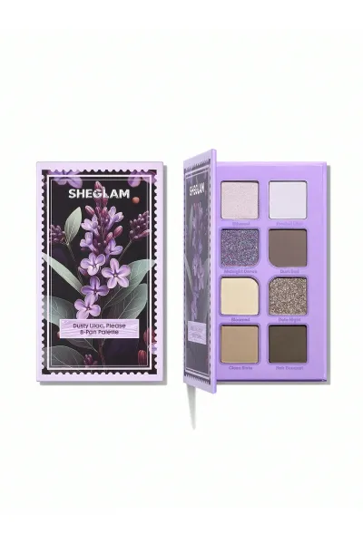 رنگبندی نود و کاربردی دارای 6 رنگ مات و 2 رنگ شاین مناسب برای استفاده روزمره و حرفه ای پیگمنت و رنگدهی فوق العاده ماندگاری بالا و عدم ریزش بسته بندی جذاب و زیبا شیگلم SHEGLAM پالت سایه 8 رنگ Dusty Lilac