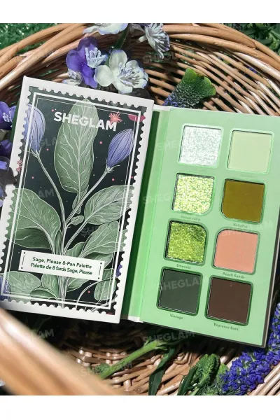 رنگبندی نود و کاربردی دارای 6 رنگ مات و 2 رنگ شاین مناسب برای استفاده روزمره و حرفه ای پیگمنت و رنگدهی فوق العاده ماندگاری بالا و عدم ریزش بسته بندی جذاب و زیبا شیگلم SHEGLAM پالت سایه 8 رنگ Sage