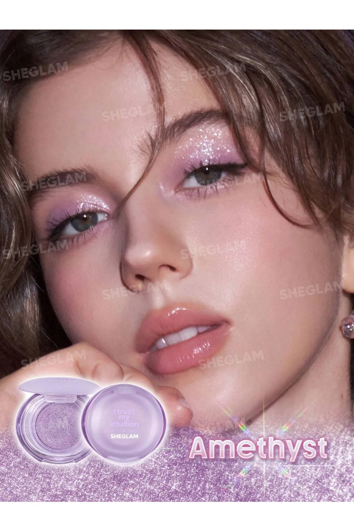 شامل رژگونه و سایه و بالم لب براق  فینیش محصولات: براق  طبیعی و سبک بافت محصولات: سبک و قابل استفاده روزانه مناسب استفاده روزانه و سفر مناسب انواع پوست طراحی الهام‌گرفته از کریستال‌ها و انرژی‌های مثبت تمرکز کالکشن: ترکیب آرایش و مفهوم انرژی/کریستال‌تراپی شیگلم SHEGLAM ست آرایشی کریستال Amethyst
