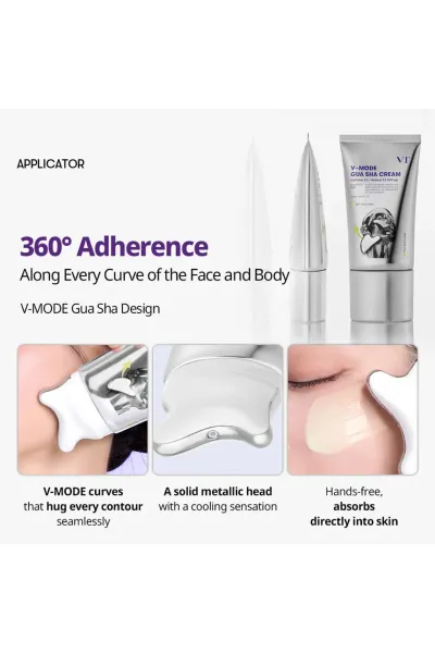 کرم گواشا لیفت و سفت‌ کننده صورت و گردن وی‌ تی VT حاوی کافئین و رتینال مدل V Mode Gua Sha Cream کرم ماساژ و لیفت صورت و بدن با اپلیکاتور گواشای داخلی حاوی کافئین برای کمک به کاهش ظاهر پف و خستگی پوست دارای رتینال برای کمک به بهبود ظاهر خطوط ریز و بافت پوست غنی‌شده با ۹ نوع پپتید و ۷ نوع کلاژن حاوی نیاسینامید برای کمک به یکنواخت‌تر دیده شدن رنگ پوست دارای هیالورونیک اسید برای آبرسانی و حفظ رطوبت پوست حاوی شی‌باتر و روغن‌های گیاهی برای کمک به نرمی و لطافت پوست کمک به سفت‌تر و صاف‌تر دیده شدن پوست وی‌ تی VT کرم گواشا لیفت 