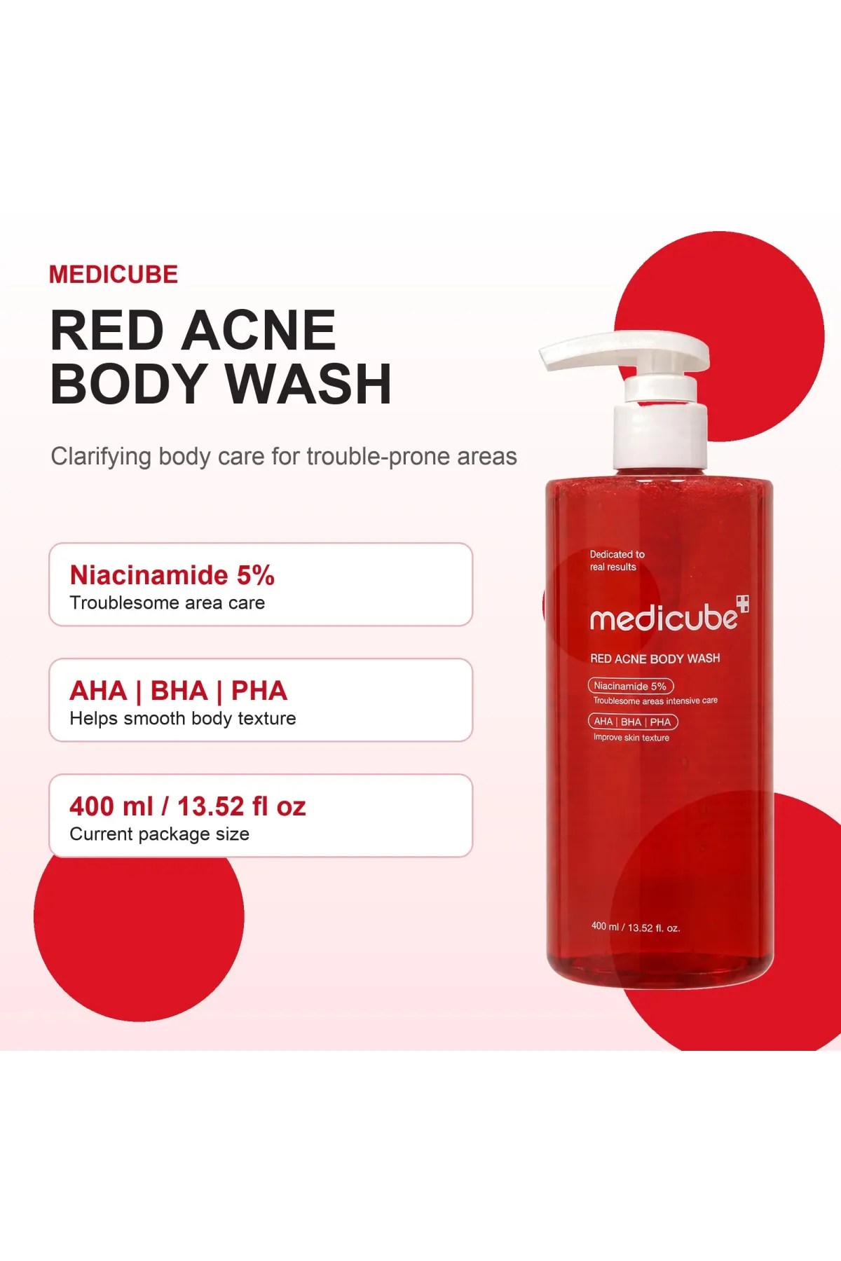 مناسب پاکسازی پوست بدن  ✔ مناسب نواحی مستعد جوش مانند پشت و سینه  ✔ حاوی Salicylic Acid  ✔ حاوی Niacinamide  ✔ حاوی Hyaluronic Acid  ✔ دارای کمپلکس گیاهی MEDI SOL  ✔ کمک به پاکسازی چربی و تجمع سلول‌های مرده  ✔ کمک به حفظ رطوبت پوست  ✔ دارای pH متعادل حدود 5.5 تا 6.5  ✔ مناسب پوست‌های حساس  ✔ دارای رایحه طبیعی و ملایم گیاهی مدی کیوب Medicube شامپو بدن ضد جوش Red Body Wash